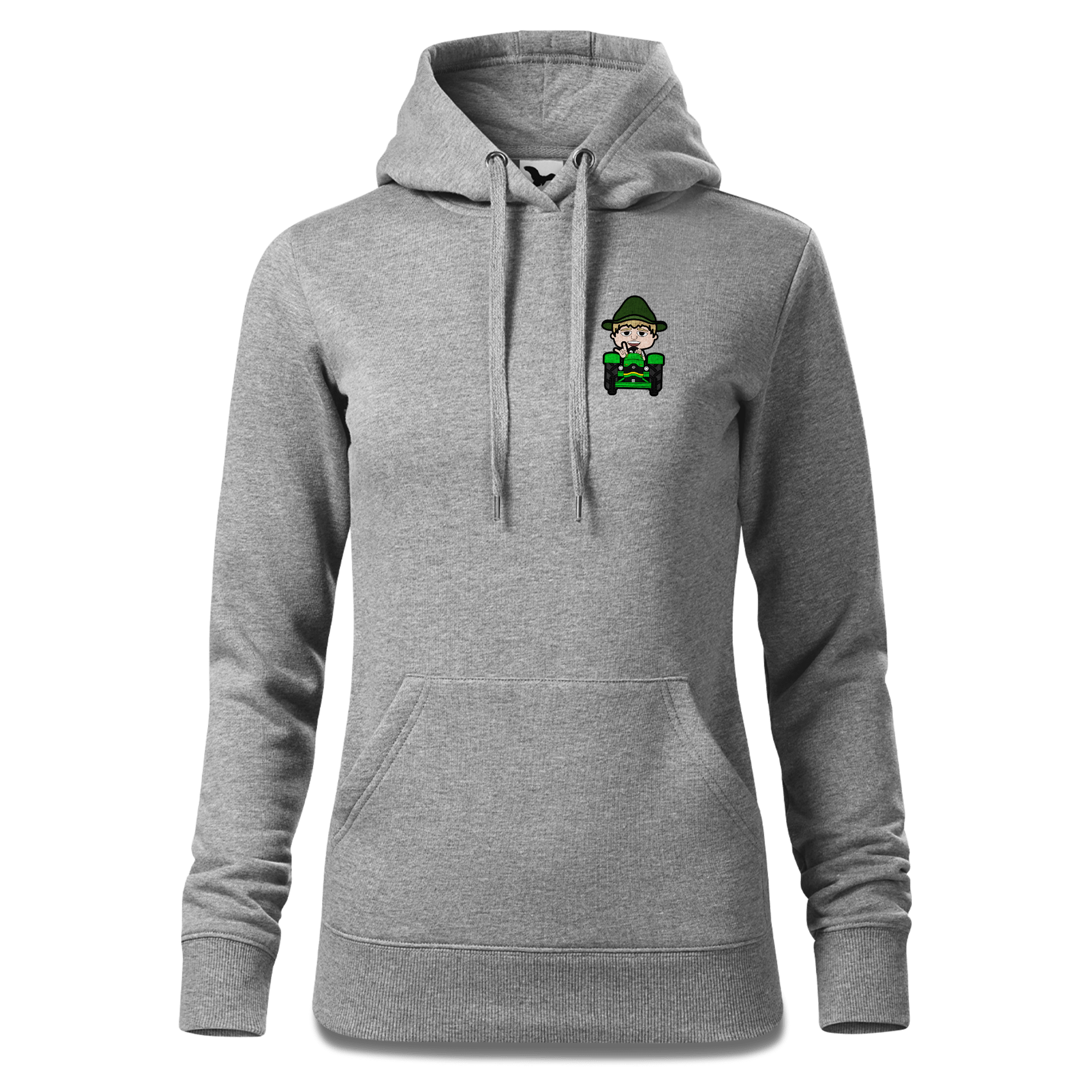 Da Jung Sinzer Bulldog Sweatshirt Hoody Damen Grau Meliert Kleinholzen Front