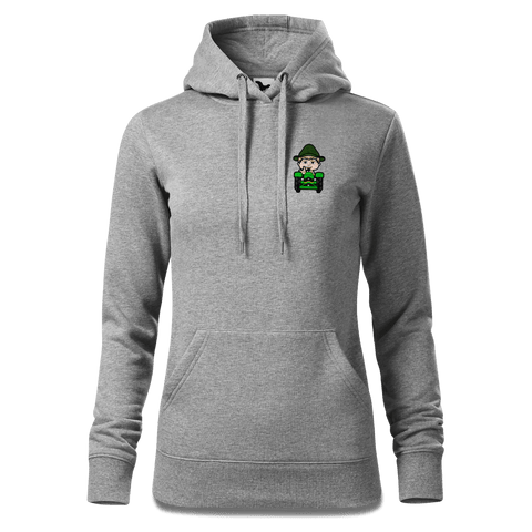 Da Jung Sinzer Bulldog Sweatshirt Hoody Damen Grau Meliert Kleinholzen Front