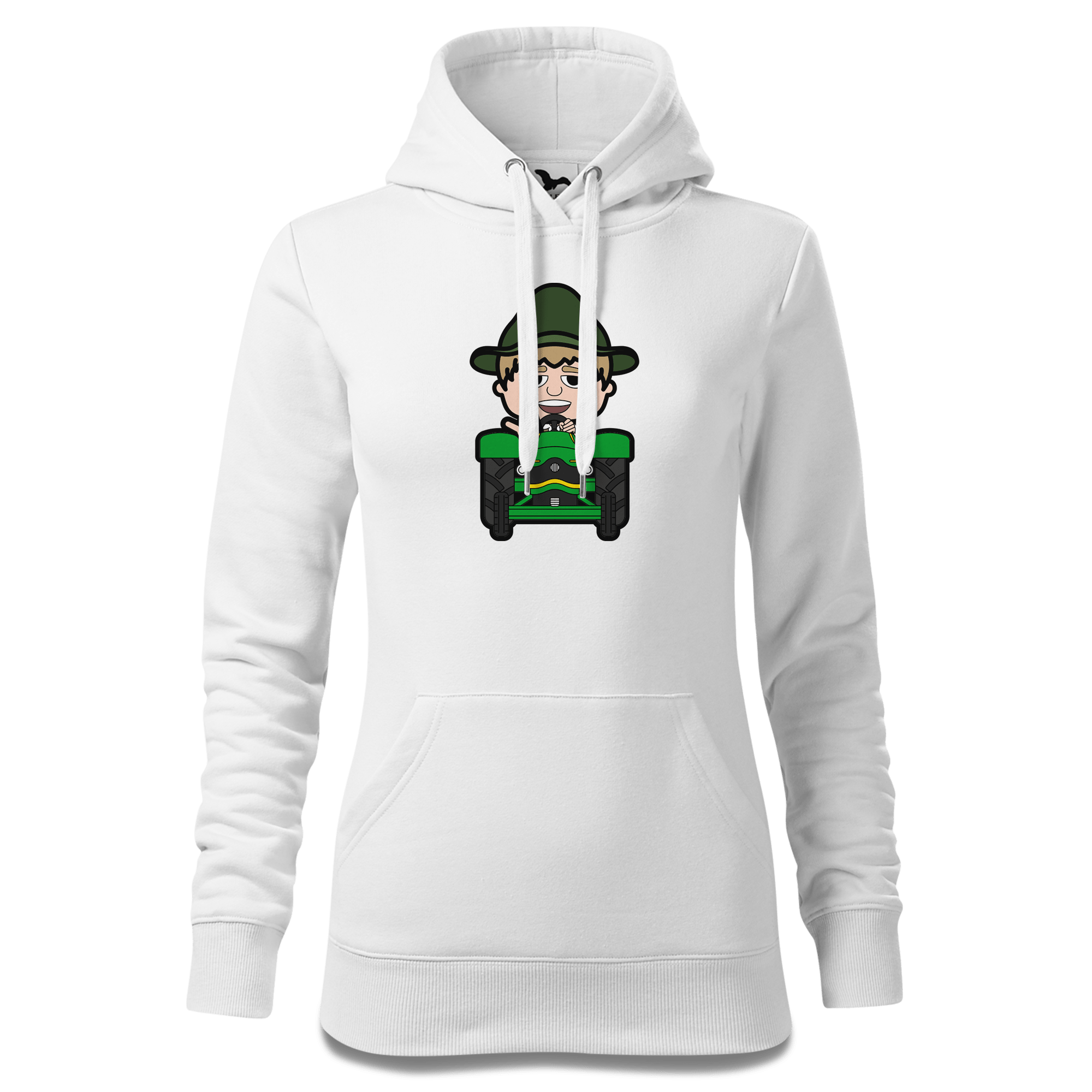 Da Jung Sinzer Bulldog Sweatshirt Hoody Damen Weiss Eckenholz Front