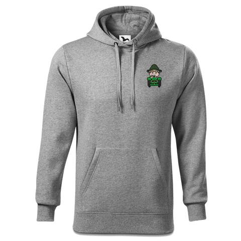 Da Jung Sinzer Bulldog Sweatshirt Hoody Herren Grau Meliert Puster Front