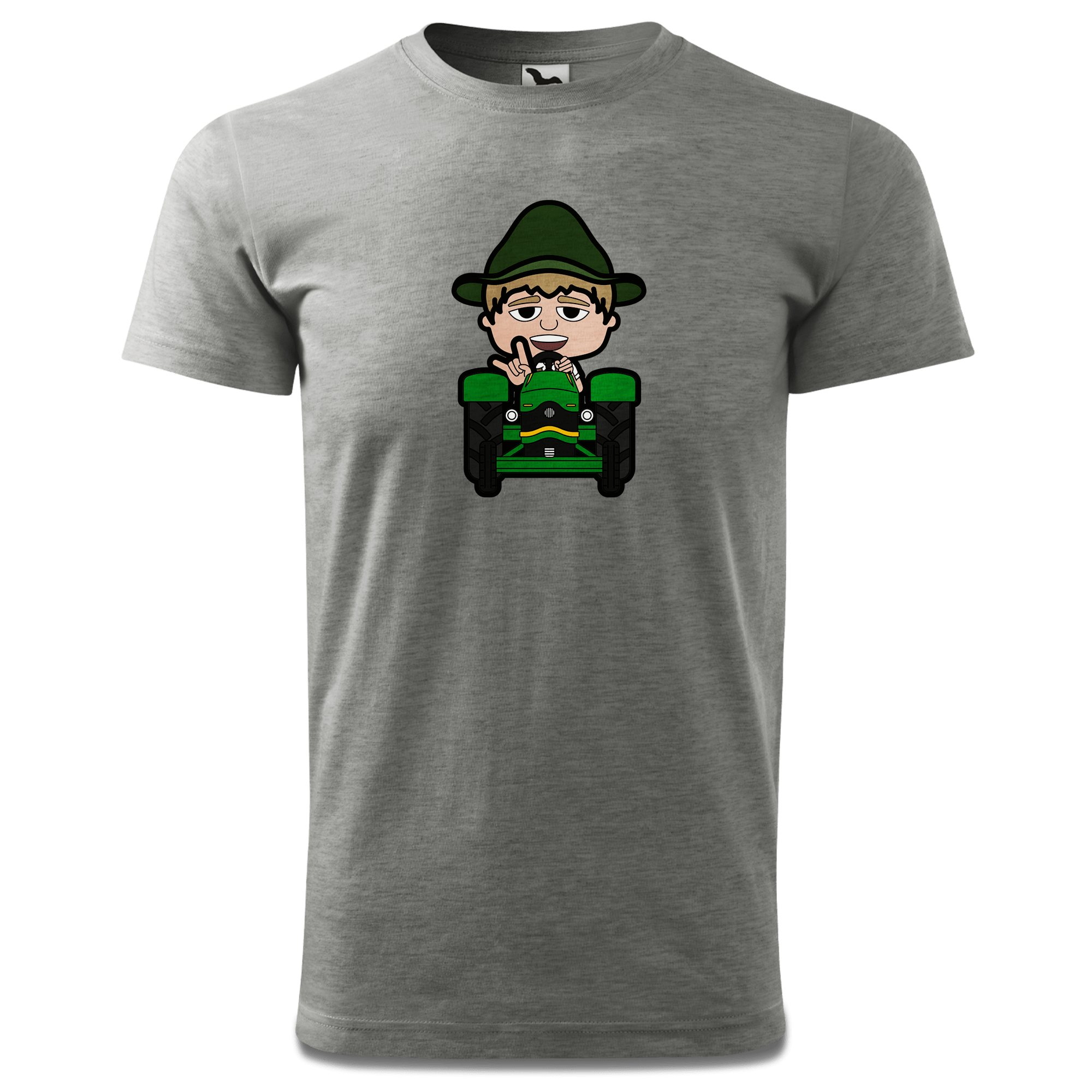 Da Jung Sinzer Bulldog T Shirt Herren Grau Meliert Hofau Front