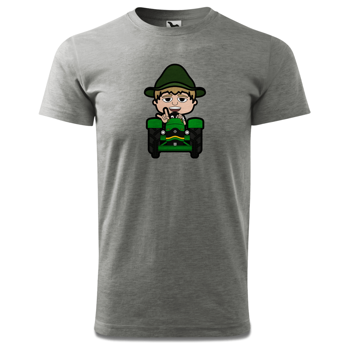 Da Jung Sinzer Bulldog T Shirt Herren Grau Meliert Hofau Front