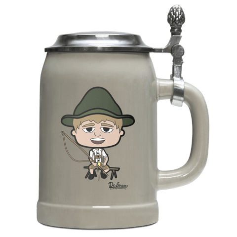 Da Jung Sinzer Goaßlschnoizer Bierkrug 500ml Grau mit Deckel Hocheck Front