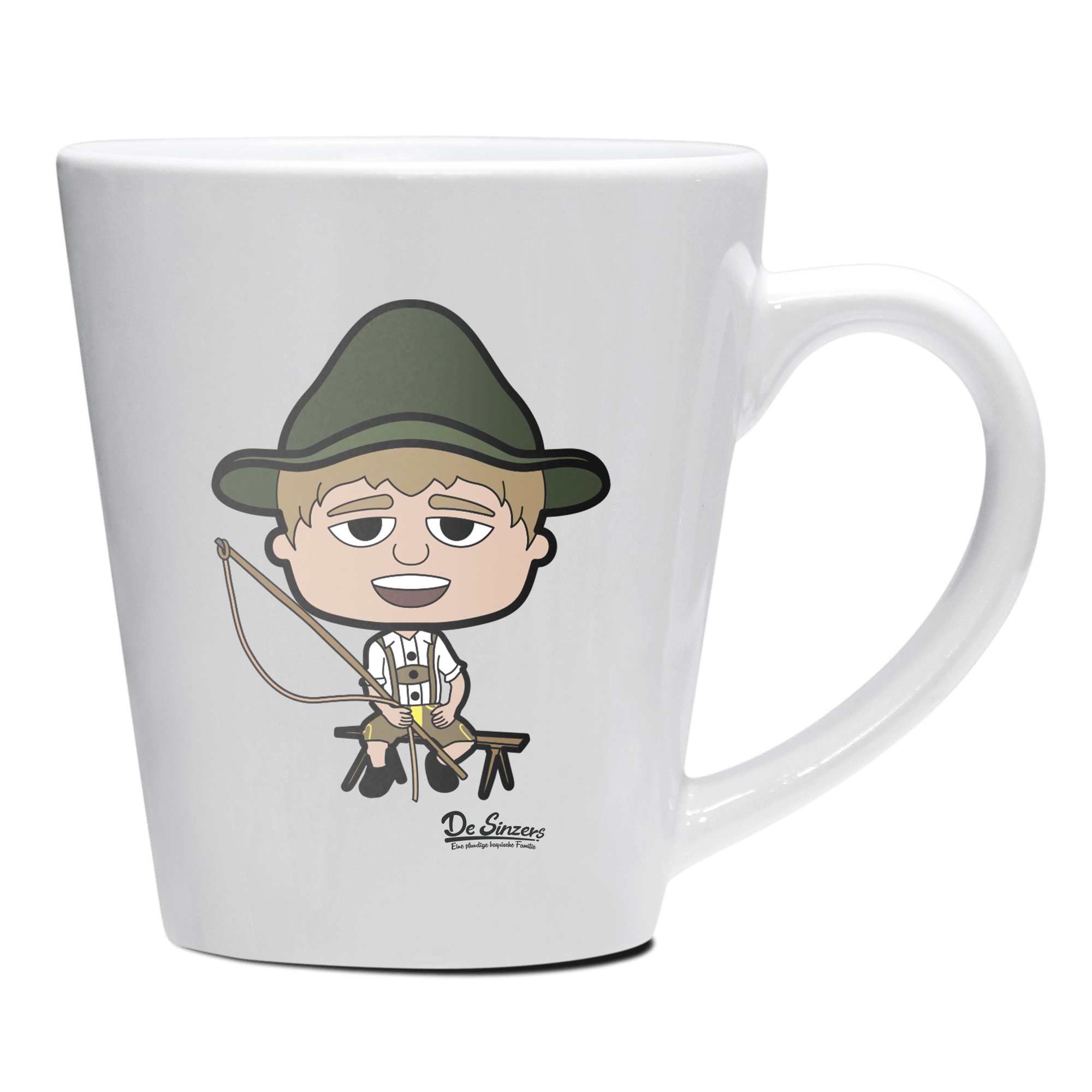 Da Jung Sinzer Goasslschnoizer Keramik Kaffeetasse 200ml Weiss Herzogstand Front