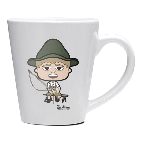 Da Jung Sinzer Goasslschnoizer Keramik Kaffeetasse 200ml Weiss Herzogstand Front