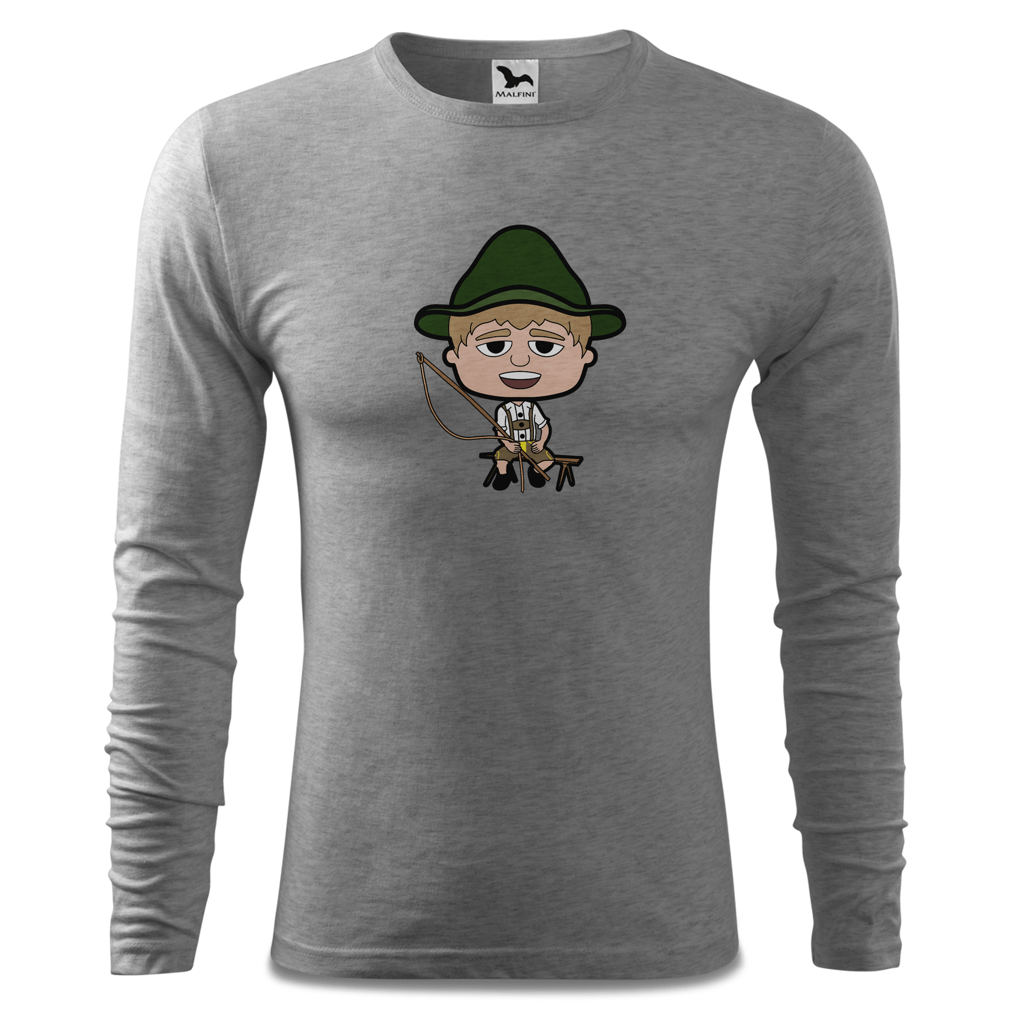 Da Jung Sinzer Goasslschnoizer Longsleeve Fitted Herren Grau Meliert Haiden Front