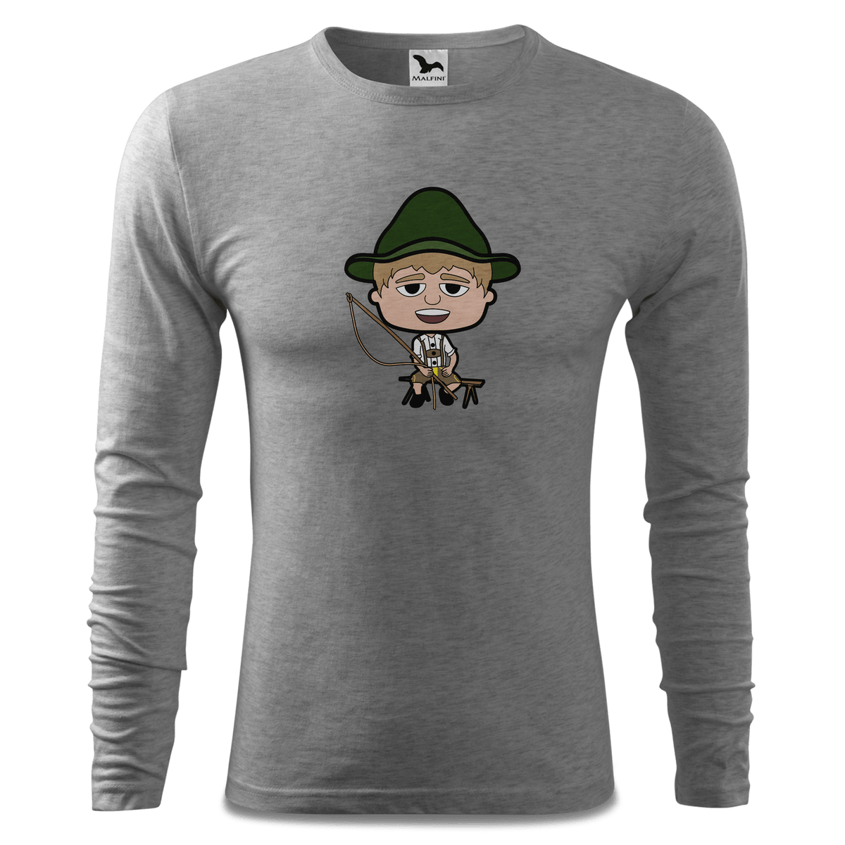 Da Jung Sinzer Goasslschnoizer Longsleeve Fitted Herren Grau Meliert Haiden Front