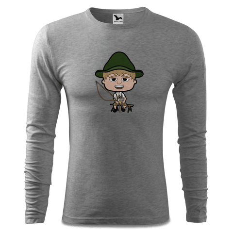 Da Jung Sinzer Goasslschnoizer Longsleeve Fitted Herren Grau Meliert Haiden Front