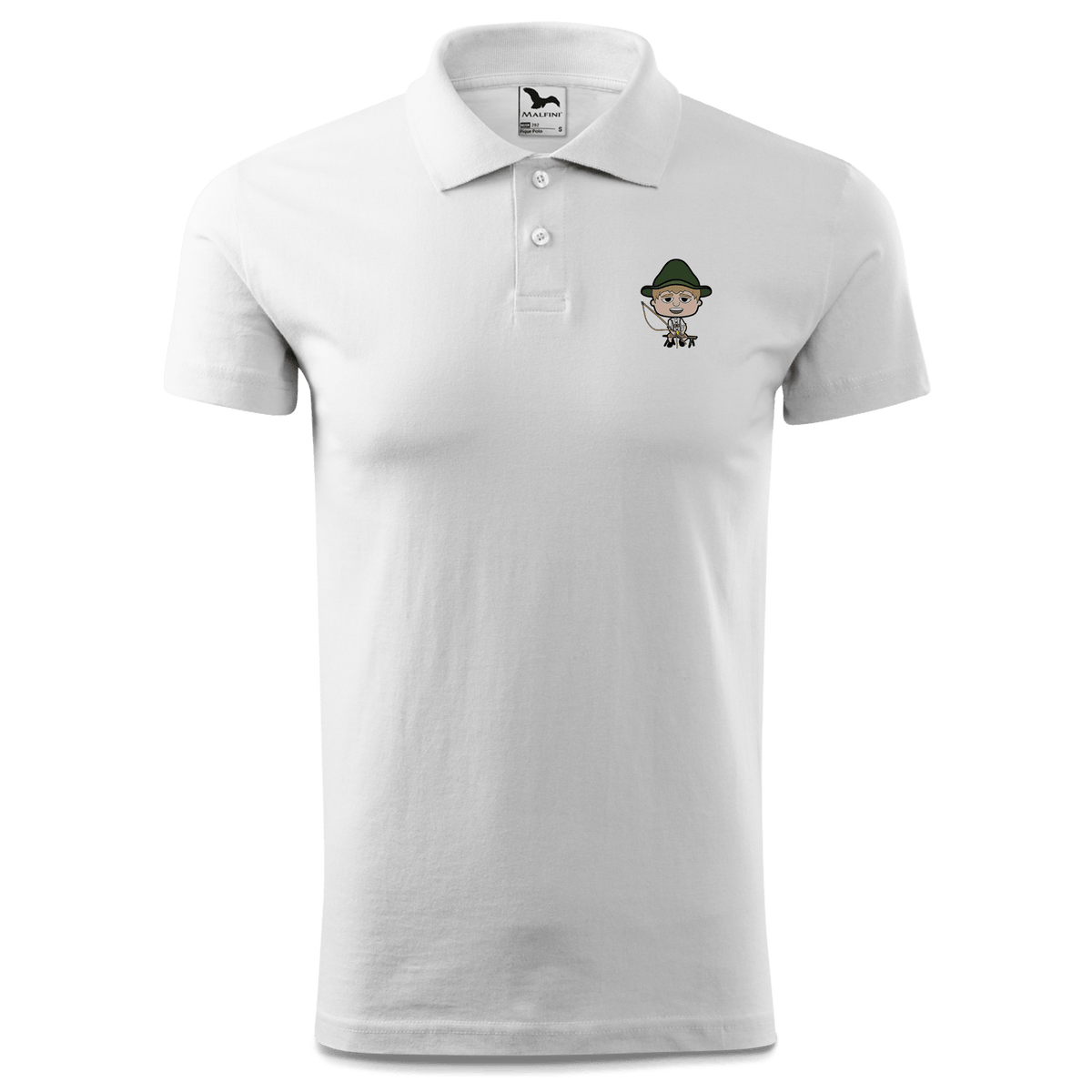 Da Jung Sinzer Goasslschnoizer Polo Shirt Herren Weiss Murnau Front