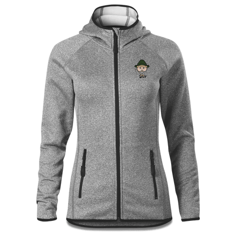 Da Jung Sinzer Goasslschnoizer Stretch Fleece Damen Grau Meliert Krottenhausmuehle Front