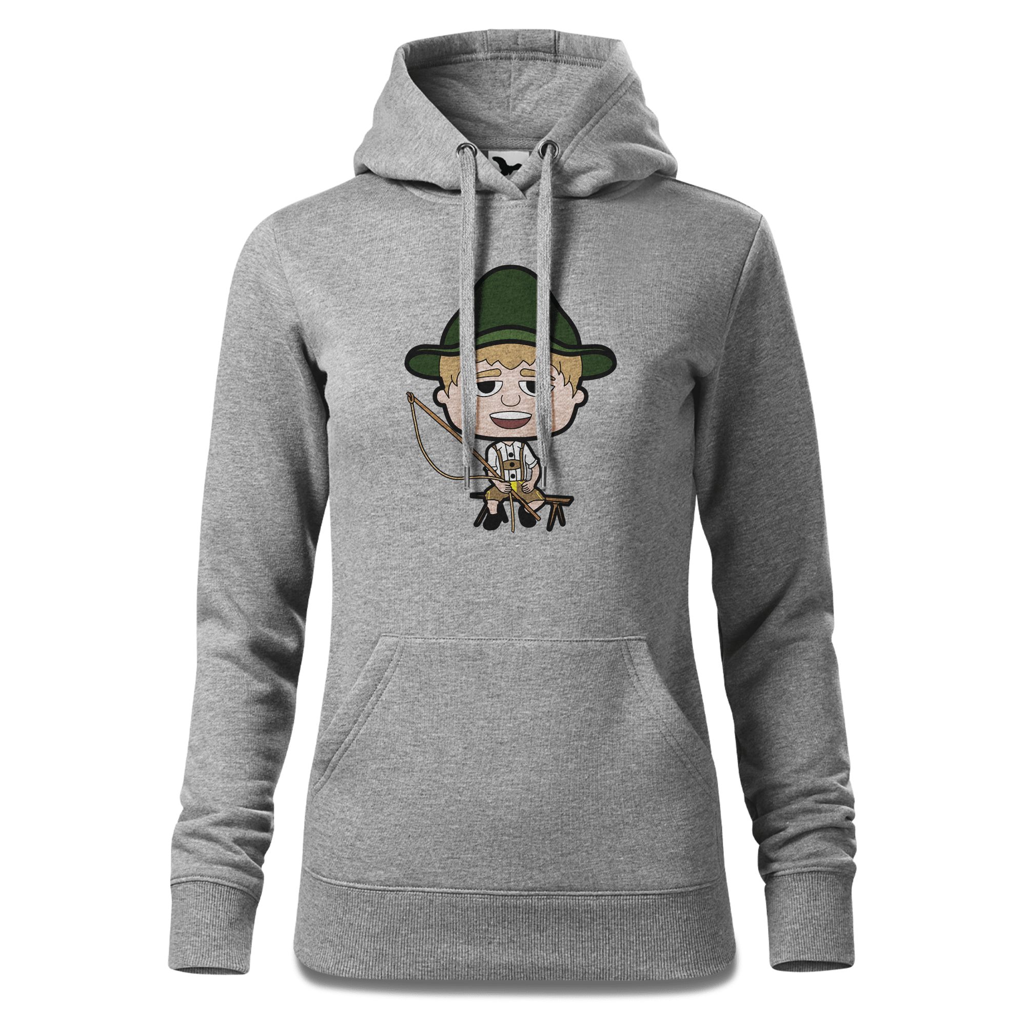 Da Jung Sinzer Goasslschnoizer Sweatshirt Hoody Damen Grau Meliert Kieling Front