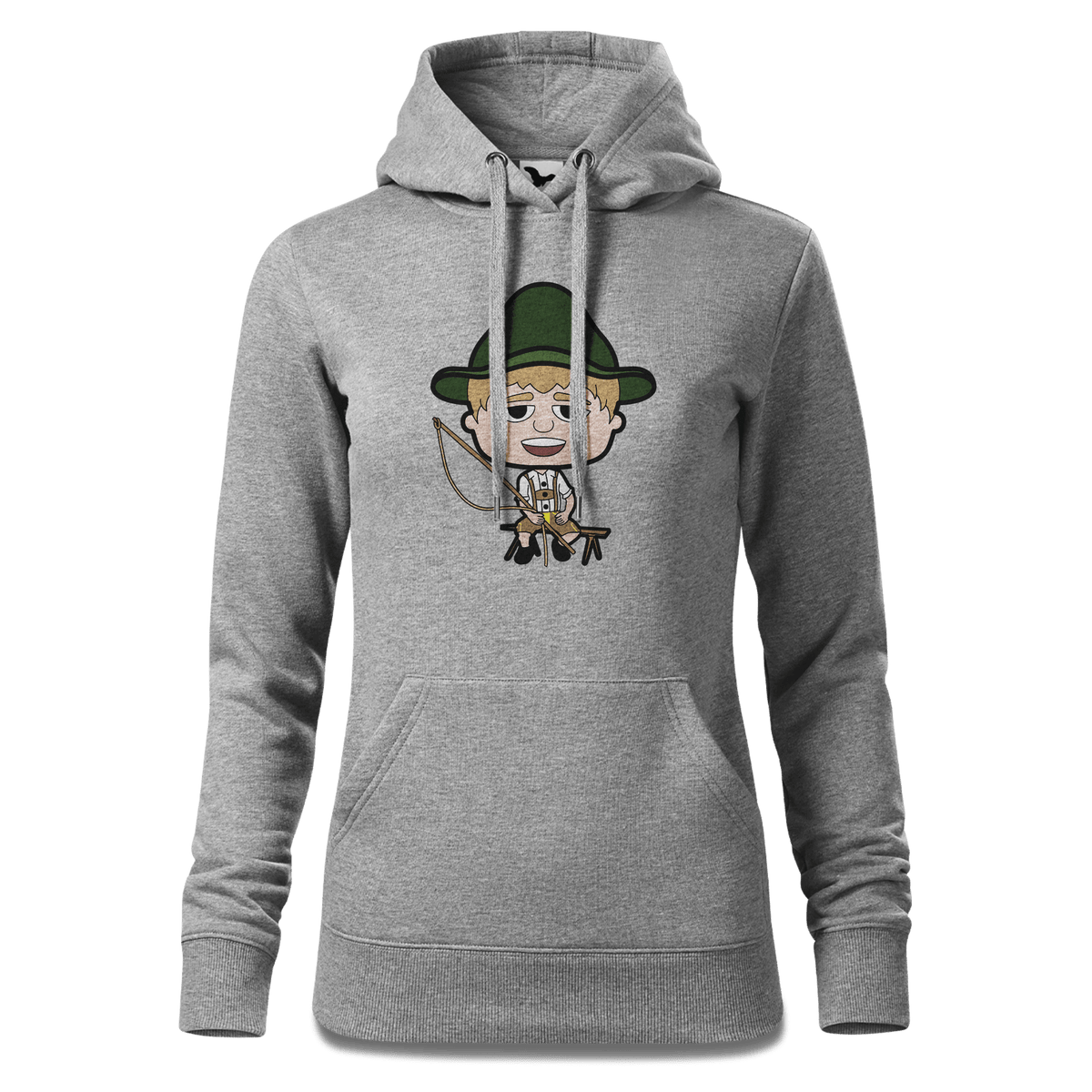 Da Jung Sinzer Goasslschnoizer Sweatshirt Hoody Damen Grau Meliert Kieling Front