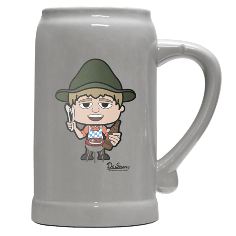 Da Jung Sinzer Griller Bierkrug 1000ml Grau Zugspitze Front