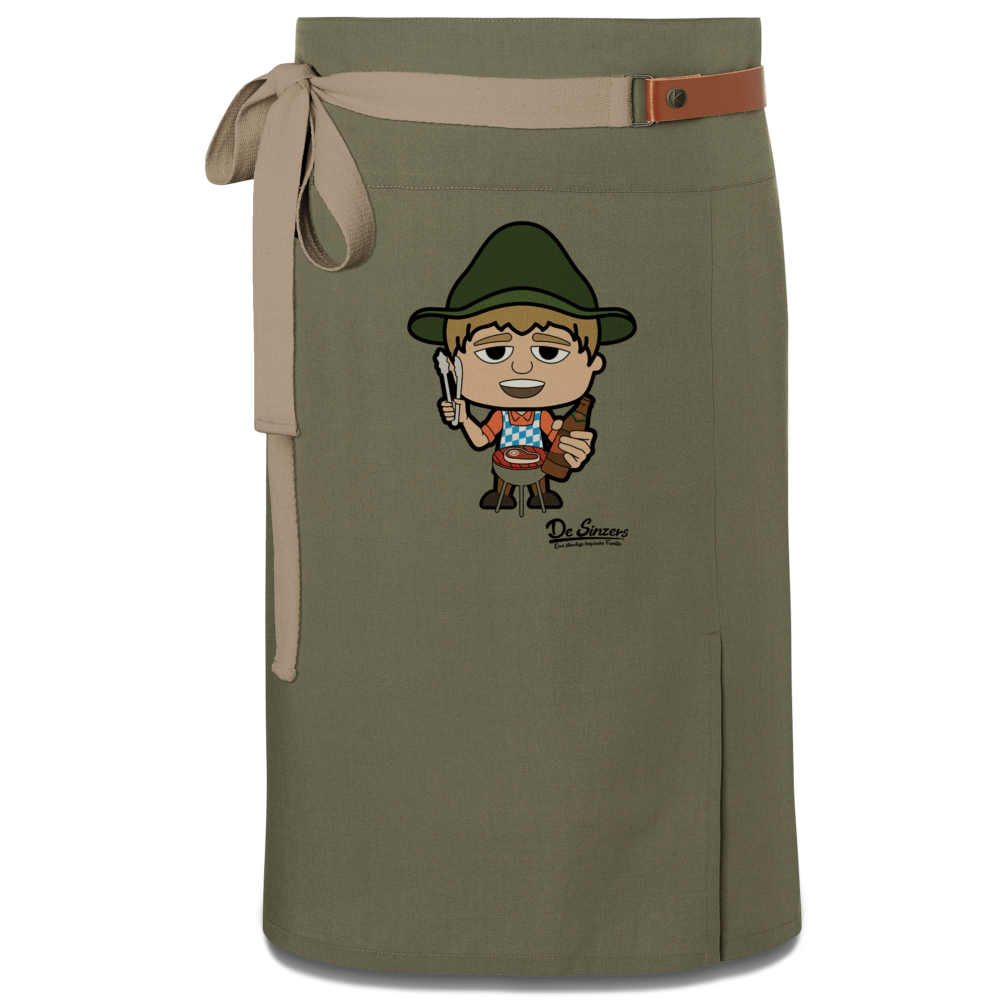 Da Jung Sinzer Griller Schuerze Vorbinder Gruen Langhausen Front