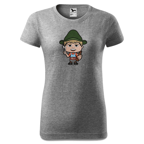 Da Jung Sinzer Griller T Shirt Damen Grau Meliert Schlossberg Front