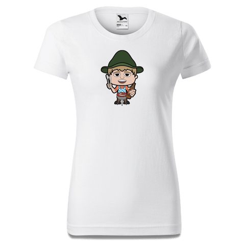 Da Jung Sinzer Griller T Shirt Damen Weiss Gehering Front