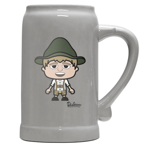 Da Jung Sinzer Grundfiguren Bierkrug 1000ml Grau Zugspitze Front