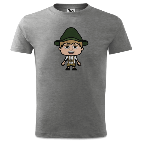 Da Jung Sinzer Grundfiguren T Shirt Kinder Grau Meliert Finkenweg Front