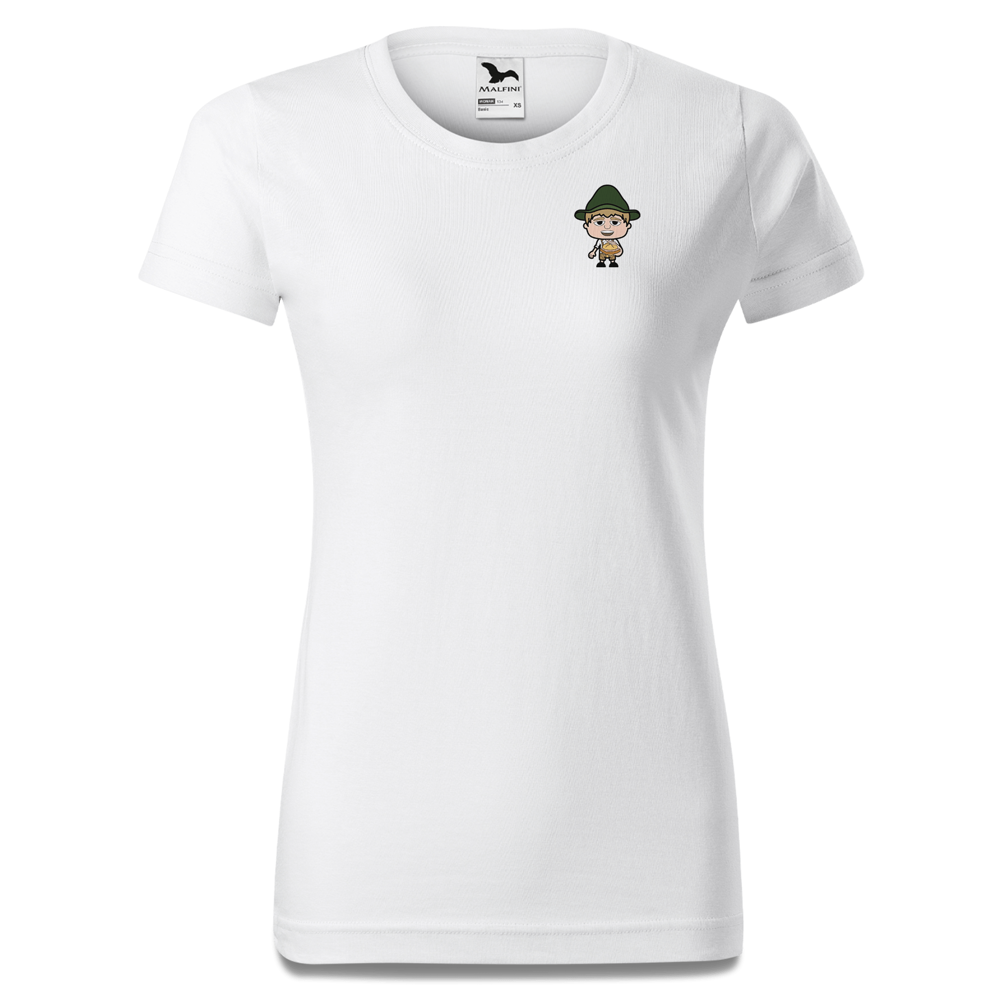 Da Jung Sinzer Leberkassemmel T Shirt Damen Weiss Kragling Front