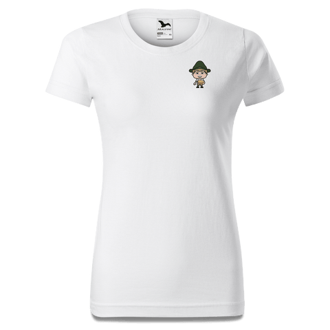 Da Jung Sinzer Leberkassemmel T Shirt Damen Weiss Kragling Front