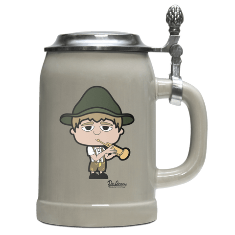 Da Jung Sinzer Musikinstrumente Bierkrug 500ml Grau mit Deckel Hocheck Front
