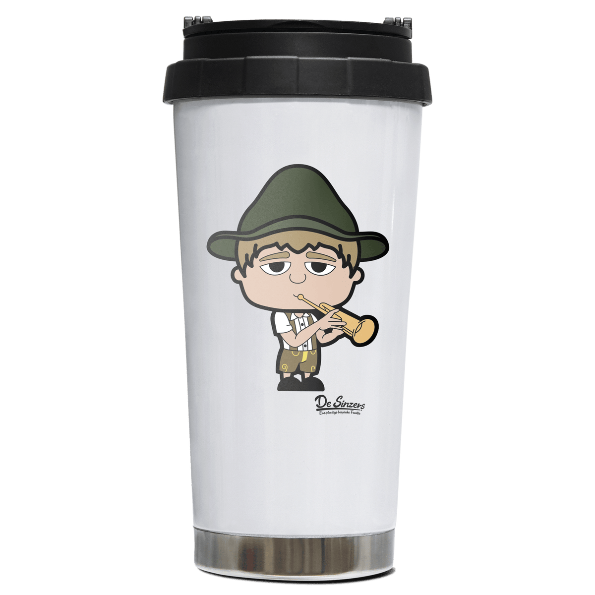 Da Jung Sinzer Musikinstrumente Edelstahl Trinkbecher To Go 470ml Weiss Wildbarren Front