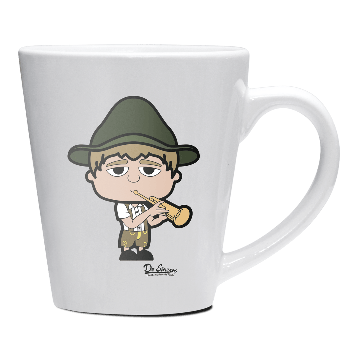 Da Jung Sinzer Musikinstrumente Keramik Kaffeetasse 200ml Weiss Herzogstand Front