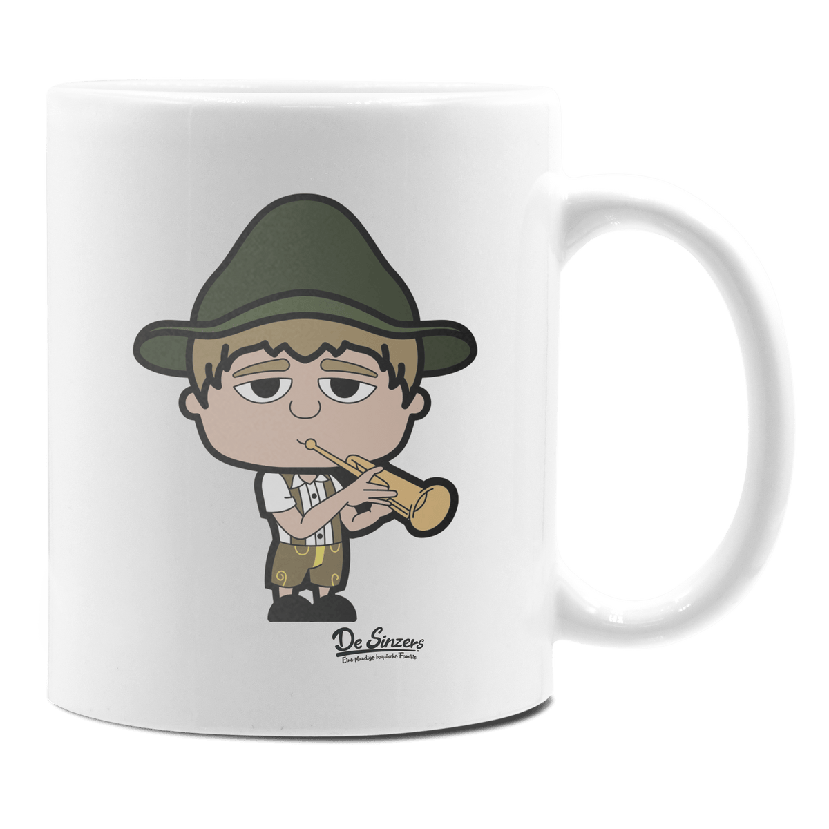 Da Jung Sinzer Musikinstrumente Keramik Kaffeetasse 330ml Weiss Rampoldplatte Front