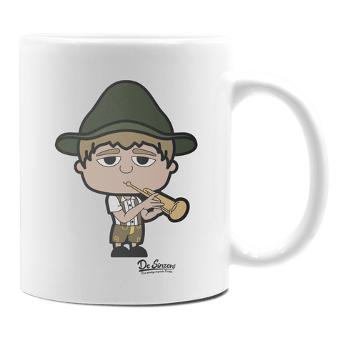 Da Jung Sinzer Musikinstrumente Keramik Kaffeetasse 330ml Weiss Rampoldplatte Front
