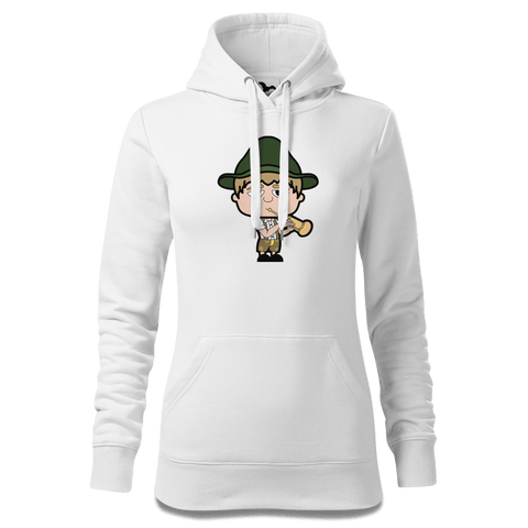 Da Jung Sinzer Musikinstrumente Sweatshirt Hoody Damen Weiss Eckenholz Front
