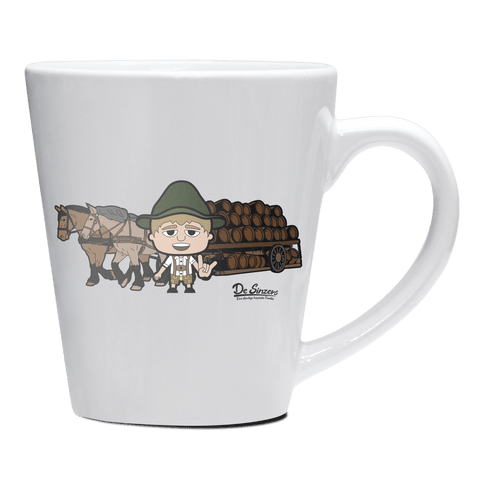 Da Jung Sinzer Pferdegespann Keramik Kaffeetasse 200ml Weiss Herzogstand Front