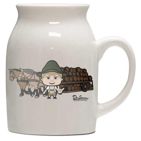 Da Jung Sinzer Pferdegespann Milchkaennchen 320ml Altweiss Benediktenwand Front