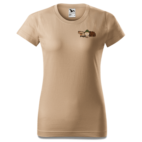 Da Jung Sinzer Pferdegespann T Shirt Damen Sand Fussen Front
