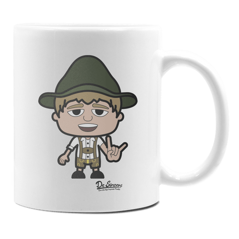 Da Jung Sinzer Rocking Fingers Keramik Kaffeetasse 330ml Weiss Rampoldplatte Front