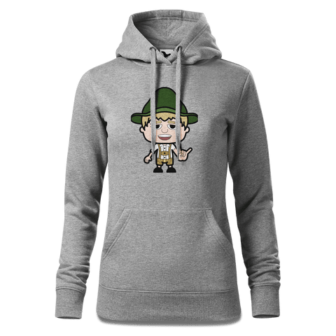 Da Jung Sinzer Rocking Fingers Sweatshirt Hoody Damen Grau Meliert Kieling Front