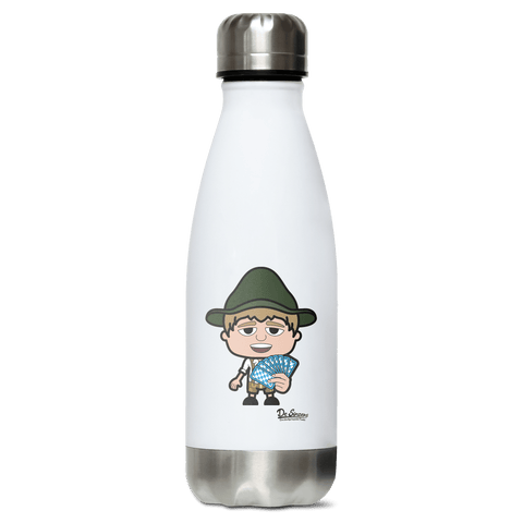 Da Jung Sinzer Schafkopfen Edelstahl Thermoflasche 350ml Weiss Silber Kreuzspitze Front