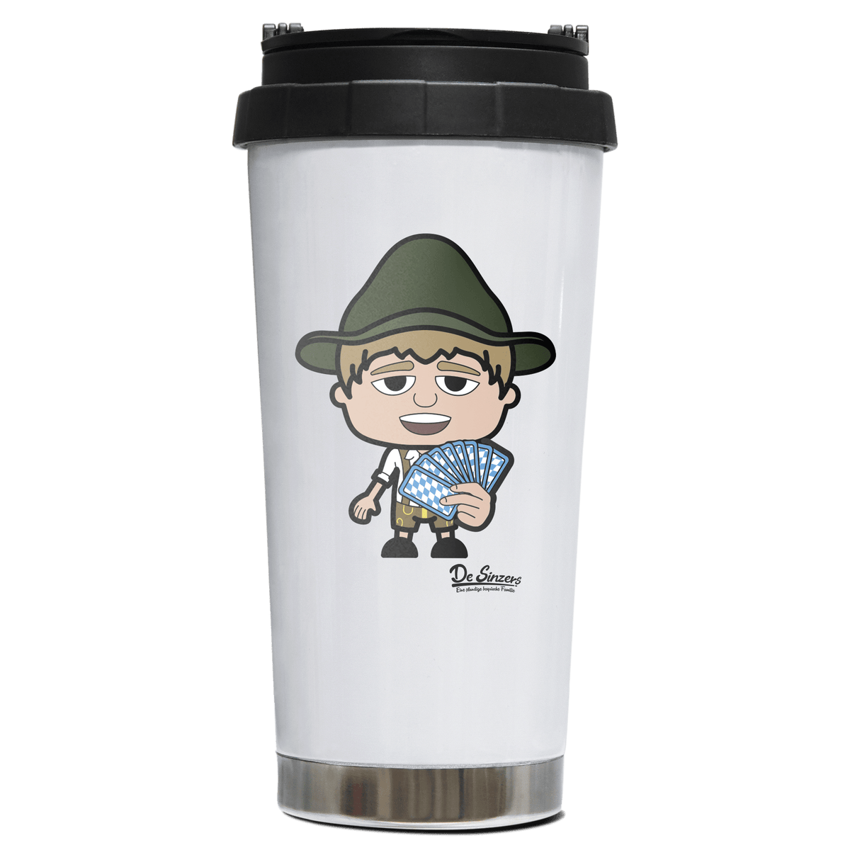 Da Jung Sinzer Schafkopfen Edelstahl Trinkbecher To Go 470ml Weiss Wildbarren Front