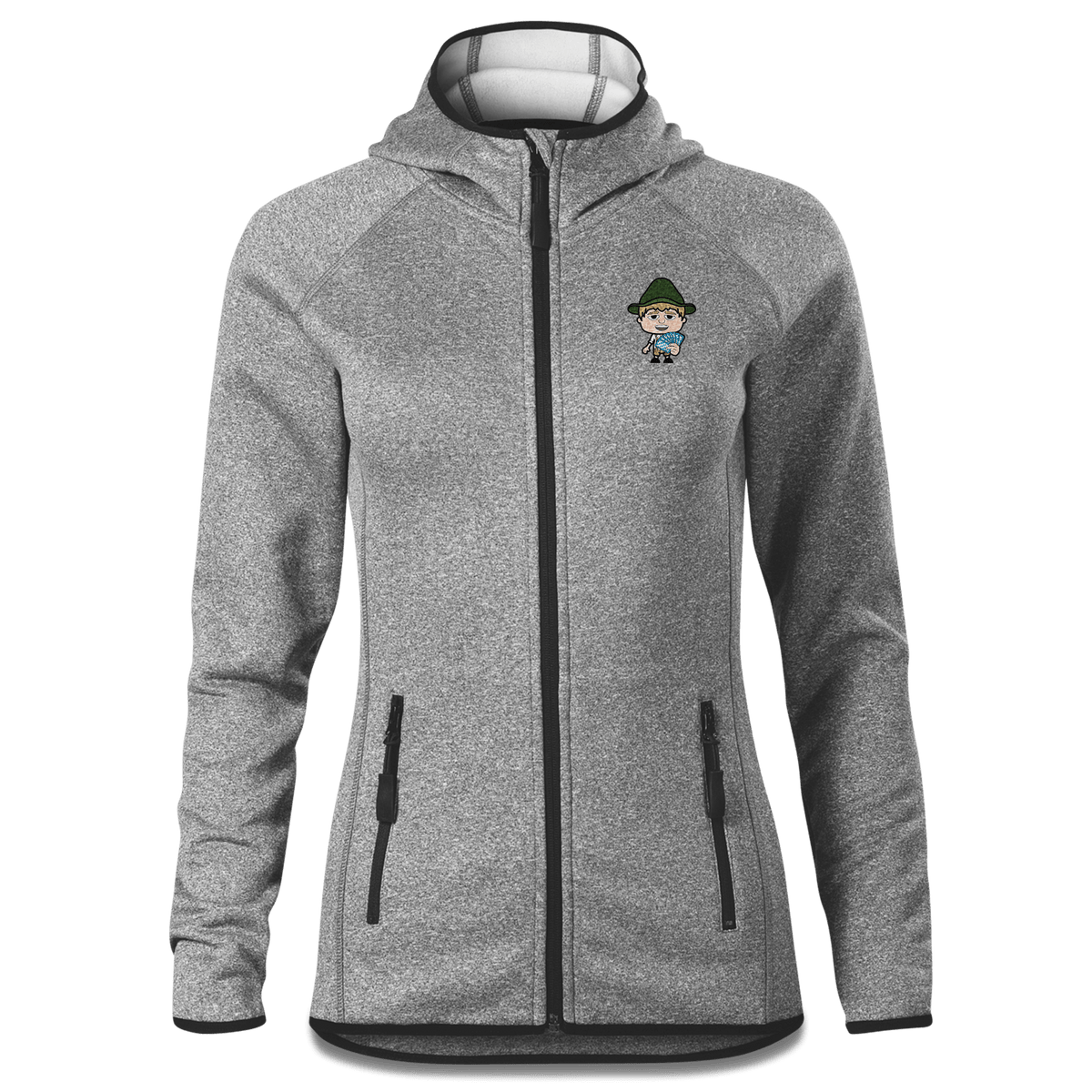 Da Jung Sinzer Schafkopfen Stretch Fleece Damen Grau Meliert Krottenhausmuehle Front