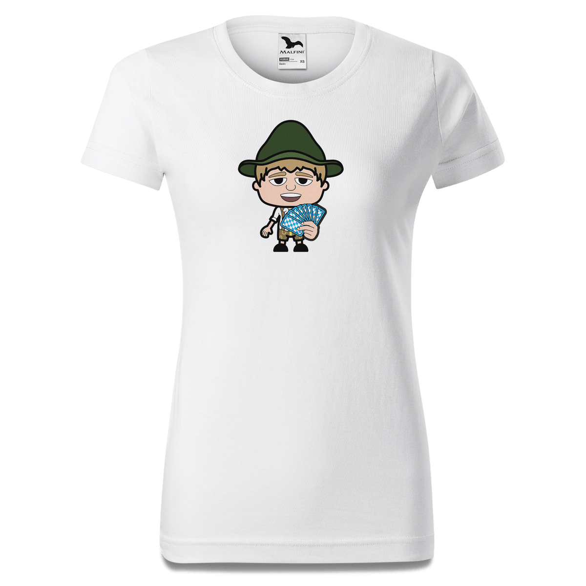 Da Jung Sinzer Schafkopfen T Shirt Damen Weiss Gehering Front