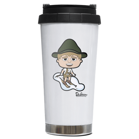 Da Jung Sinzer Skifahrer Edelstahl Trinkbecher To Go 470ml Weiss Wildbarren Front