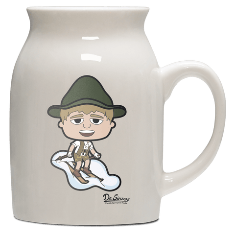 Da Jung Sinzer Skifahrer Milchkaennchen 320ml Altweiss Benediktenwand Front