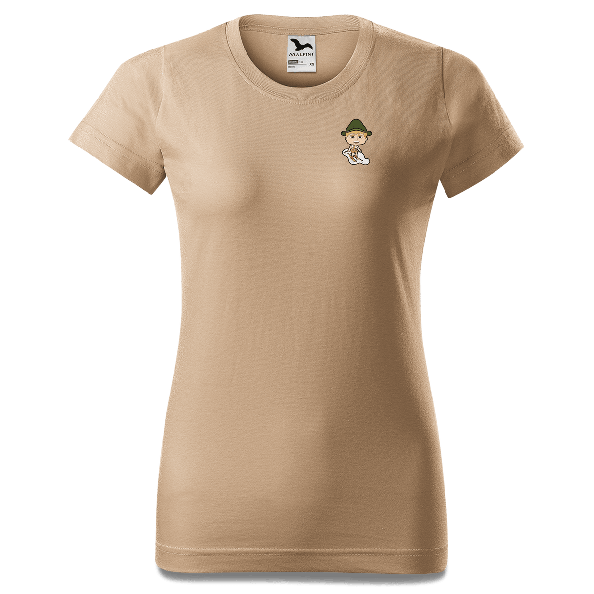 Da Jung Sinzer Skifahrer T Shirt Damen Sand Fussen Front