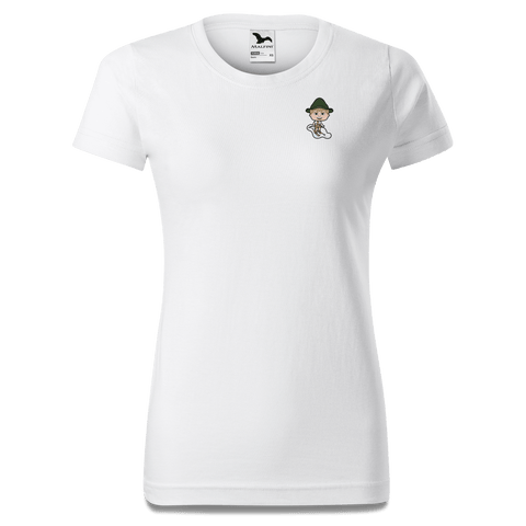 Da Jung Sinzer Skifahrer T Shirt Damen Weiss Kragling Front