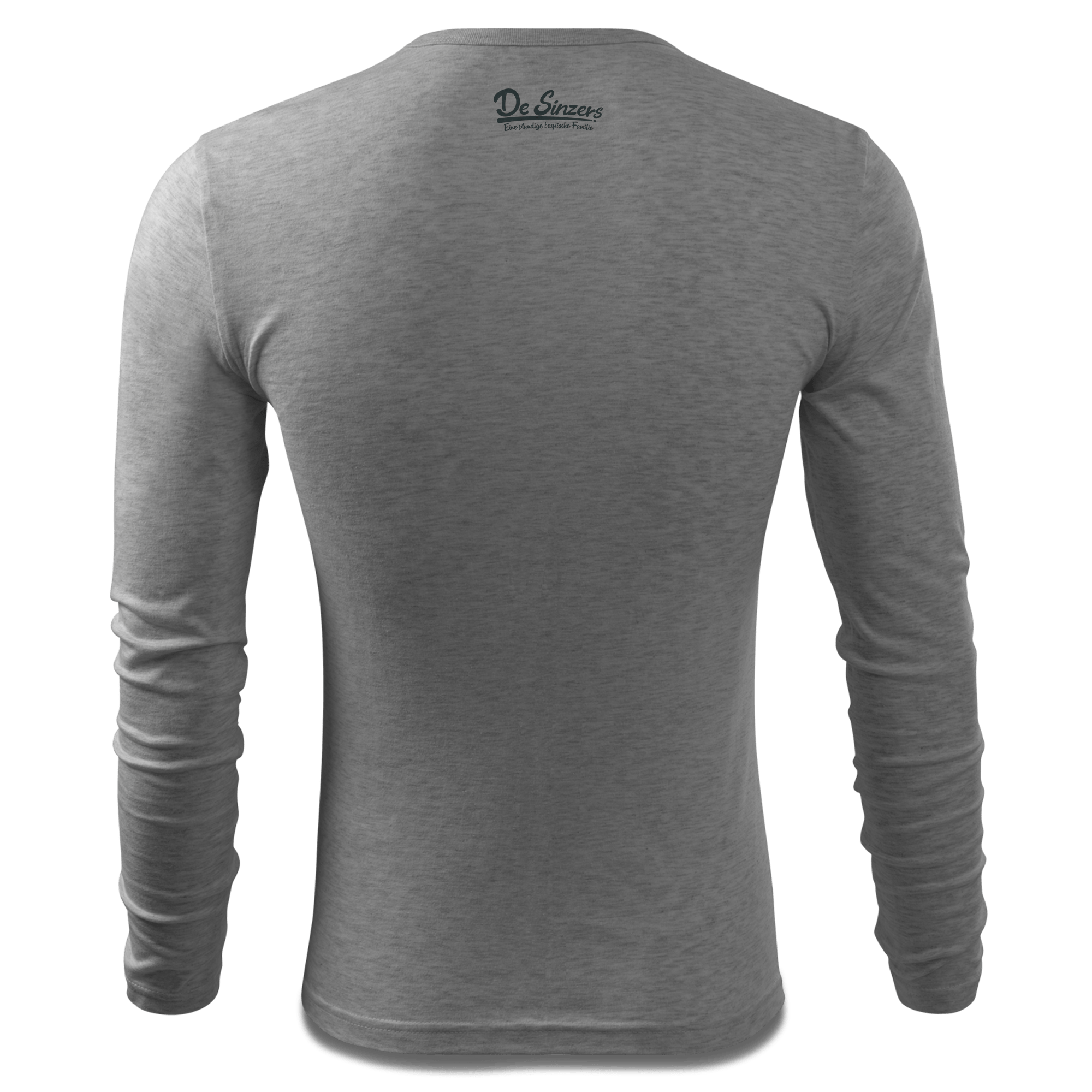 Da Jung Sinzer Staplerfahrer Longsleeve Fitted Herren Grau Meliert Haidholzen Back