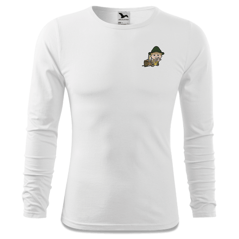 Da Jung Sinzer Staplerfahrer Longsleeve Fitted Herren Weiss Kohlhaufmuehle Front
