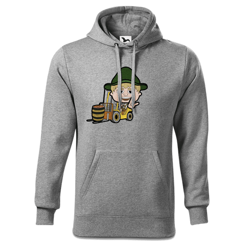 Da Jung Sinzer Staplerfahrer Sweatshirt Hoody Herren Grau Meliert Pulvermuehle Front