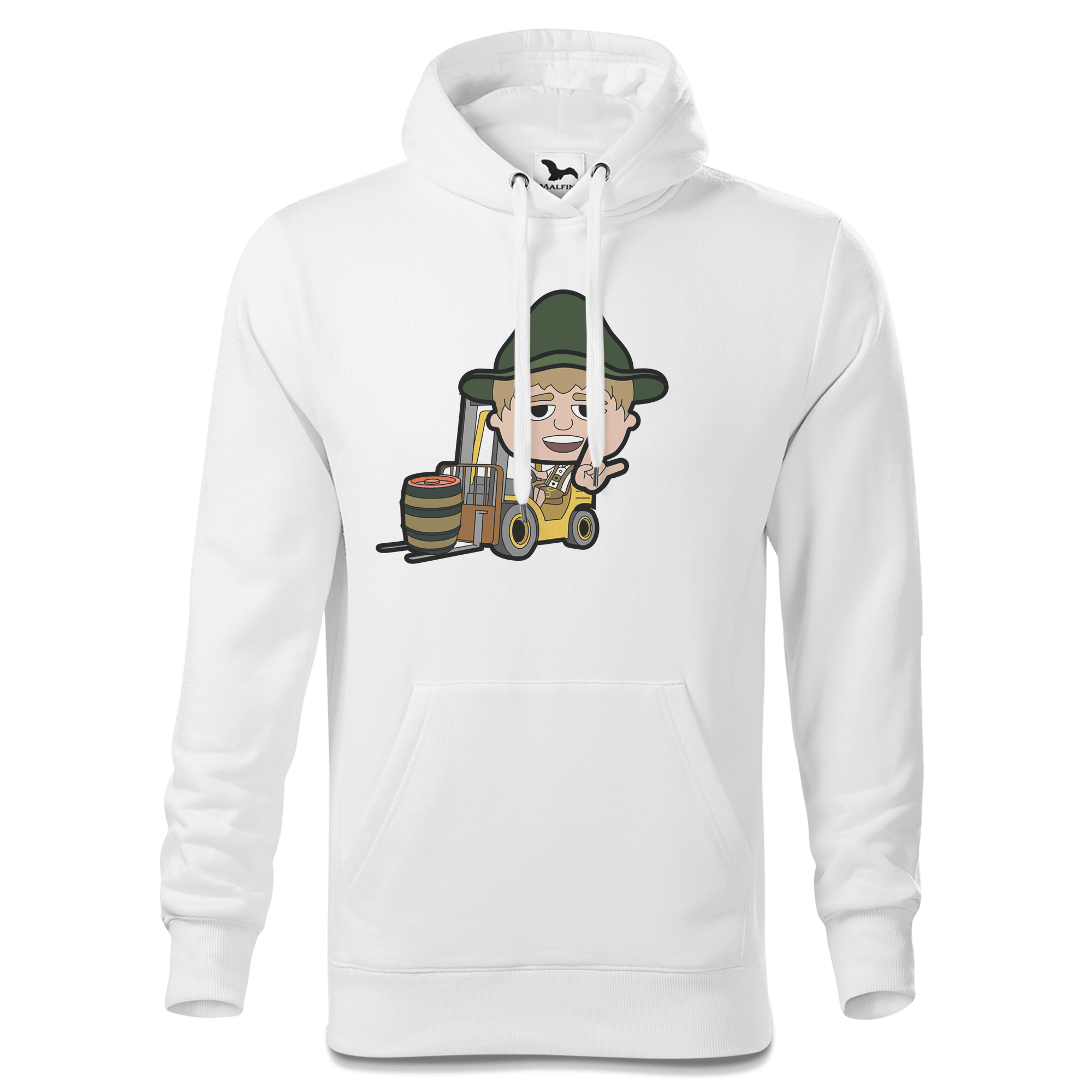 Da Jung Sinzer Staplerfahrer Sweatshirt Hoody Herren Weiss Reikering Front