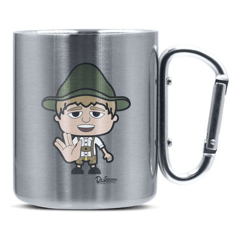 Da Jung Sinzer Star Trek Fingers Edelstahl Kaffeetasse silberer Karabiner 320ml Grosser Traithen Front