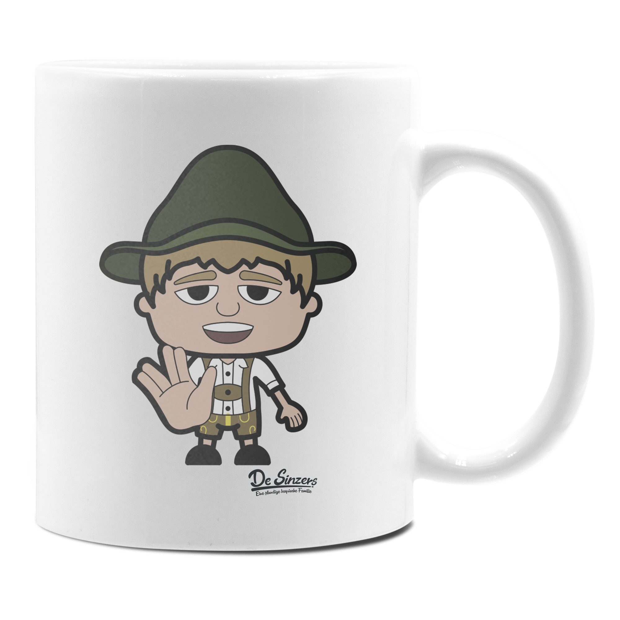 Da Jung Sinzer Star Trek Fingers Keramik Kaffeetasse 330ml Weiss Rampoldplatte Front