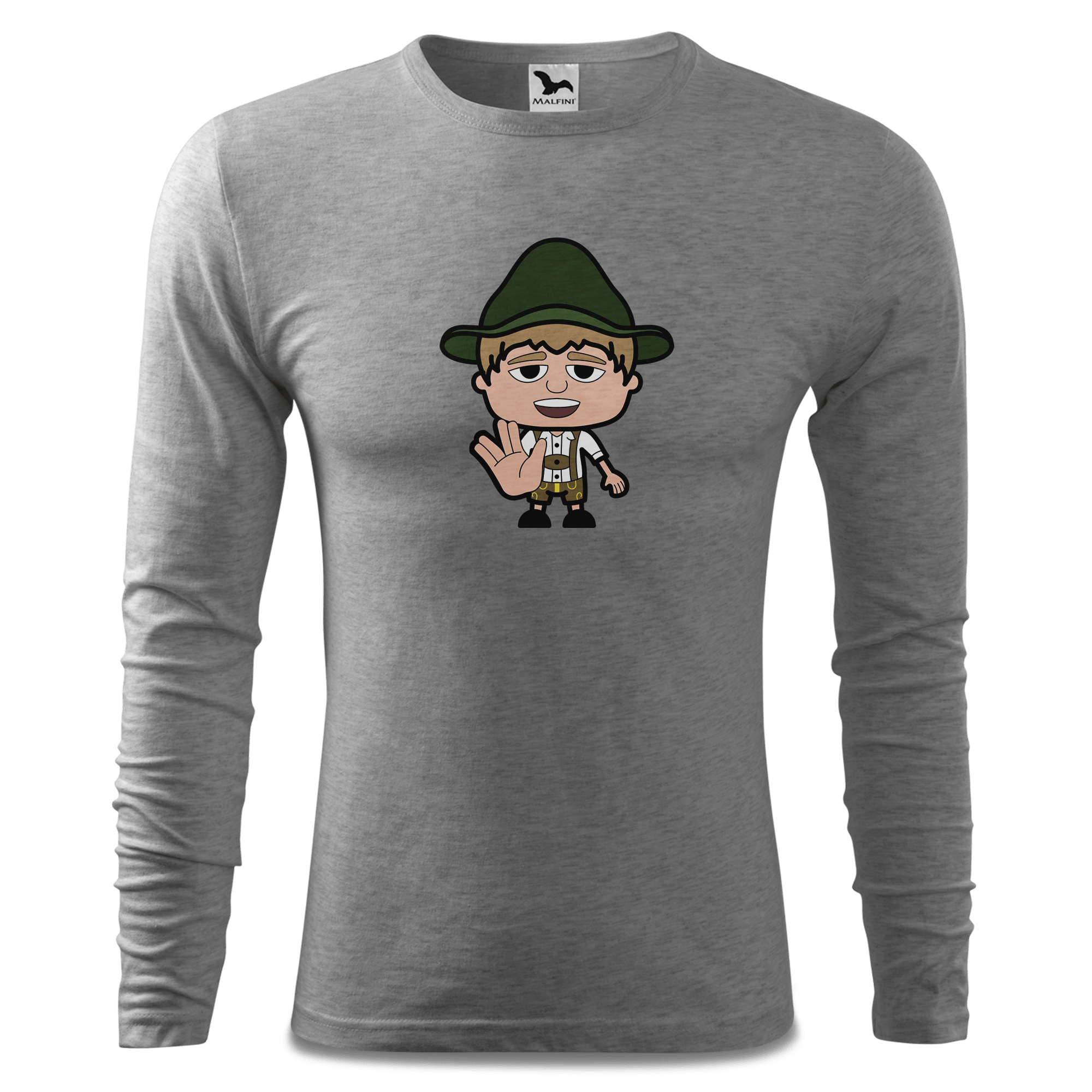 Da Jung Sinzer Star Trek Fingers Longsleeve Fitted Herren Grau Meliert Haiden Front